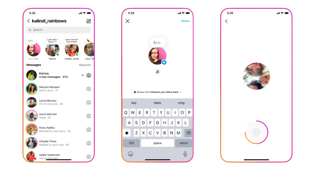 Instagram now allows users to add short videos to Notes