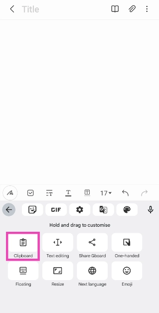 Step 4: Select Clipboard.