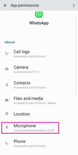 Step 4: Select Microphone and tap on Allow only while using the app. Mic Not Working On Your Android Phone? Here are the 11 quick fixes