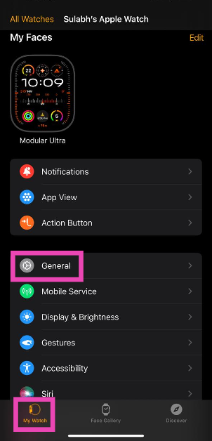Step 2: Tap on General.