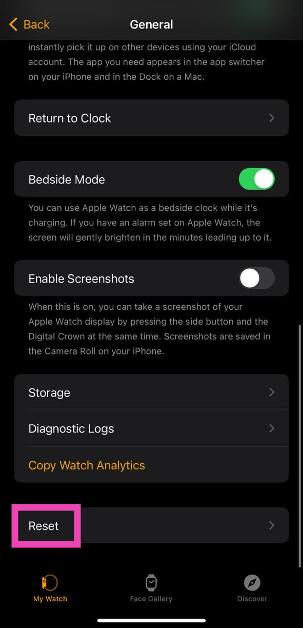 Step 3: Select Reset.