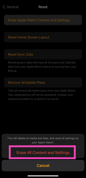 Step 5: Confirm your selection in the popup box. Top 2 Ways to Reset Your Forgotten Apple Watch Passcode