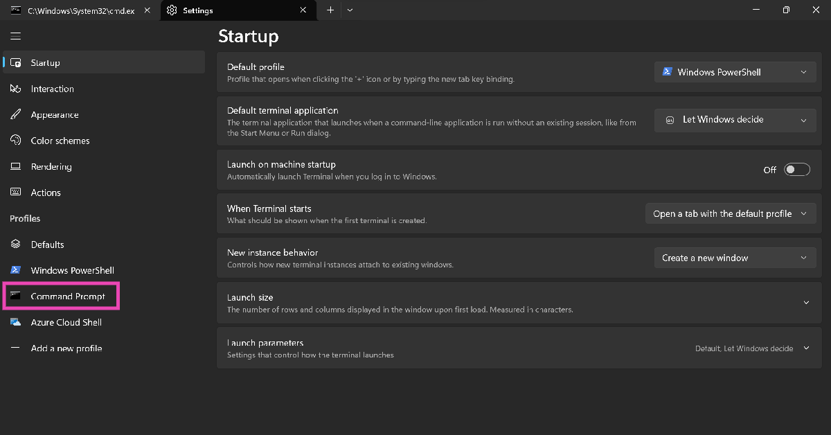 Step 4: Select Command Prompt from the side menu.