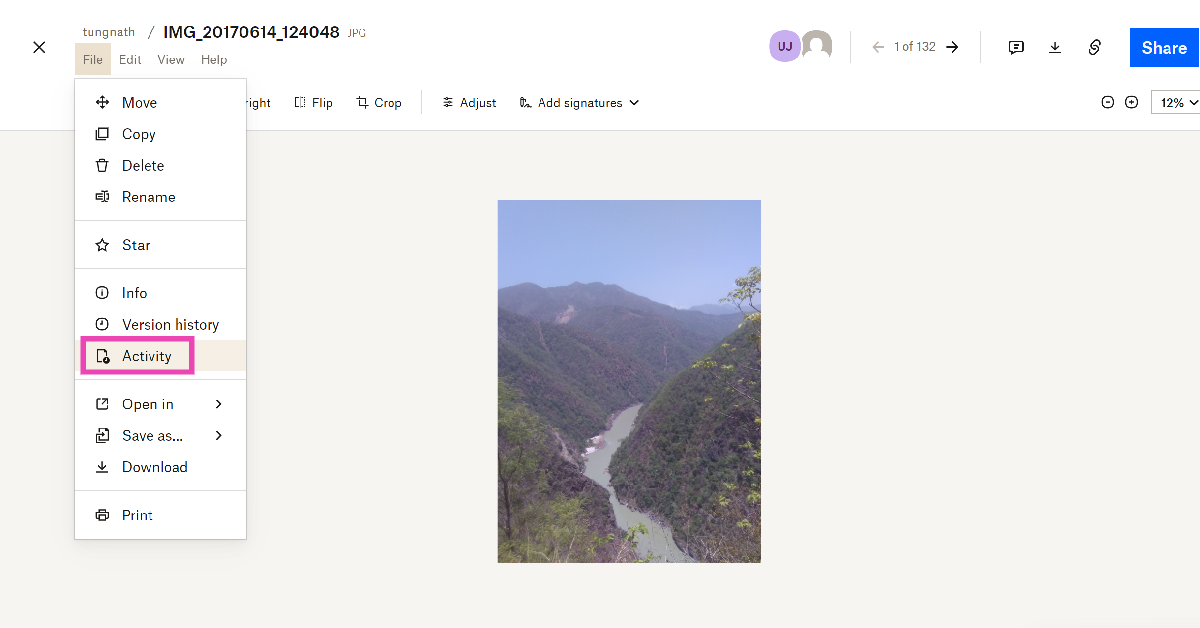 Step 1: Log into your Dropbox account.