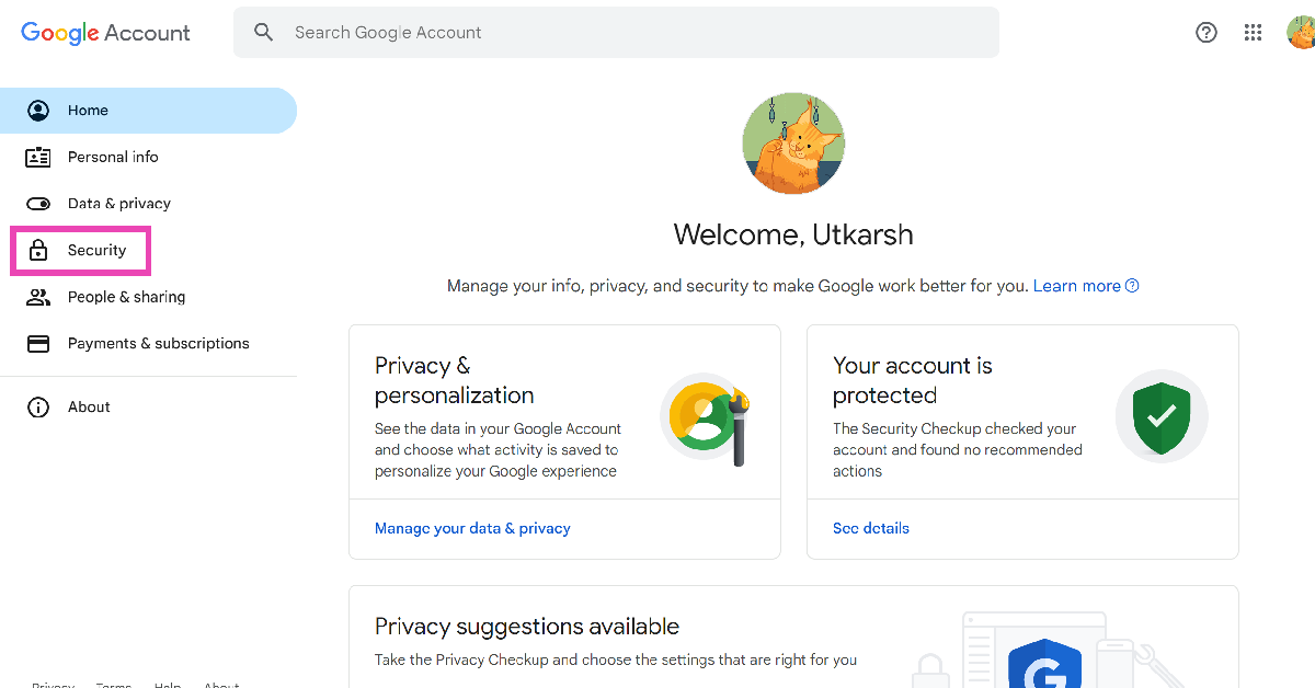 Step 3: Switch to the Security tab.