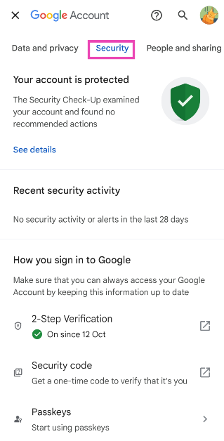 Step 3: Switch to the Security tab.