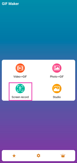 Step 3: Launch the GIF Maker app and hit Screen Record.