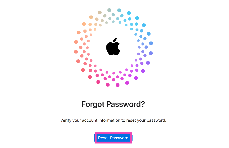 Step 2: Click on Reset Password.