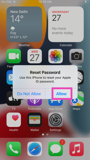 Step 6: Launch your iPhone and tap Allow.