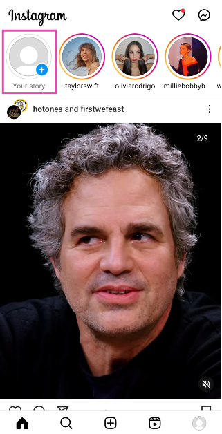 Step 2: Tap on Your story at the top left corner of the screen.