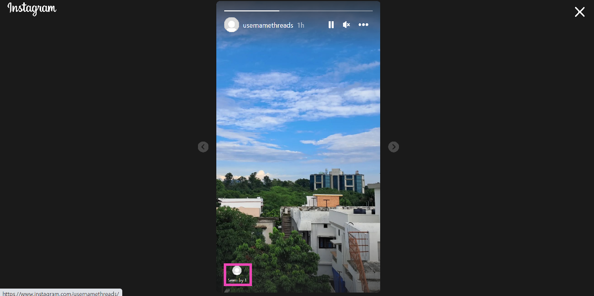 Step 4: Select the ‘Seen by’ option at the bottom right corner of the screen.