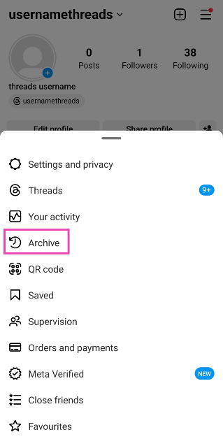Step 4: Select Archive.