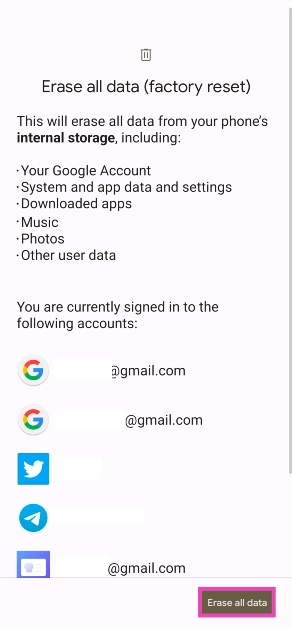 Step 4: Tap on Erase all data. How To Hard Reset or Factory Reset Vivo Smartphones?