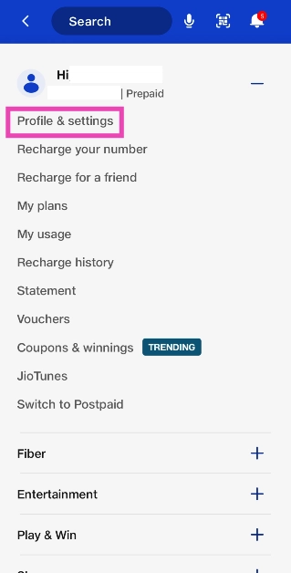 Step 3: Select Profile & settings. Best ways to block a JIO SIM easily?