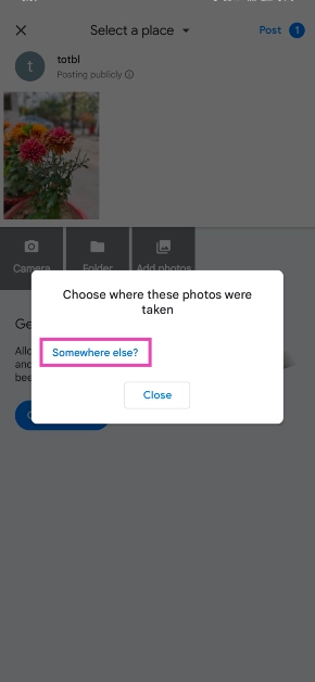 Step 6: Tap on ‘Somewhere else?’