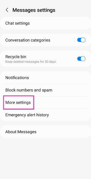 Step 3: Tap on More settings. Top 2 ways to delete OTPs automatically on your Android phone?