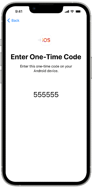 Step 5: Enter the code displayed on your iPhone into the Move to iOS app on your Android device.