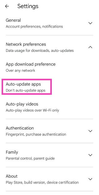 Step 5: Select Auto-update apps.