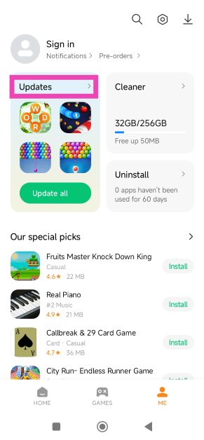 Step 3: Tap on Updates. Top 8 Ways to Update an App on Android