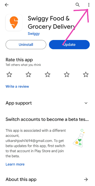 Step 3: Open the app’s page and hit the ellipses at the top right corner of the screen.