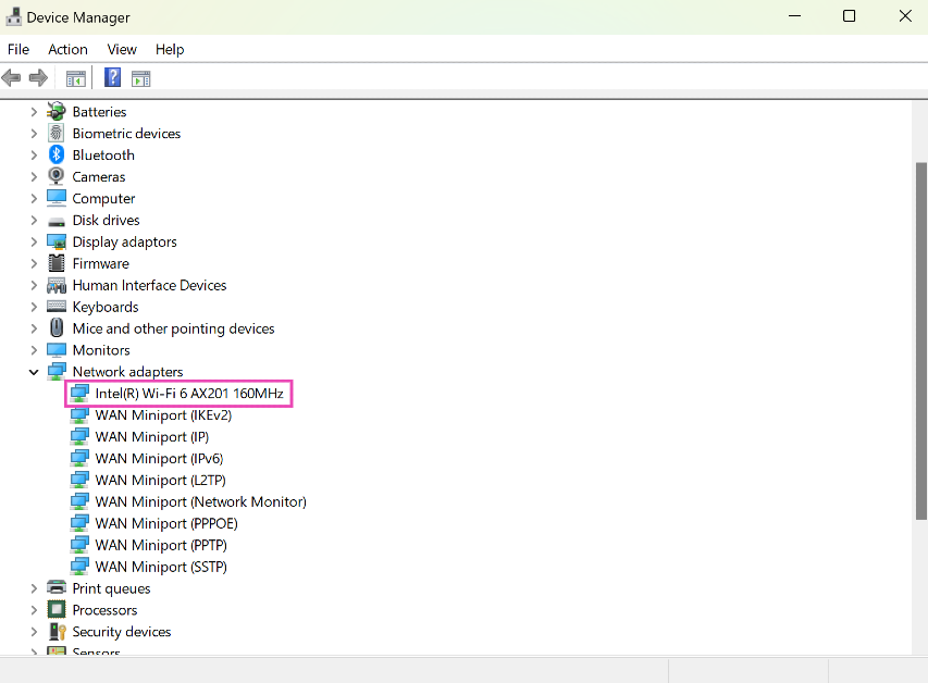 Step 3: Right-click on the WiFi adapter and hit Update driver.