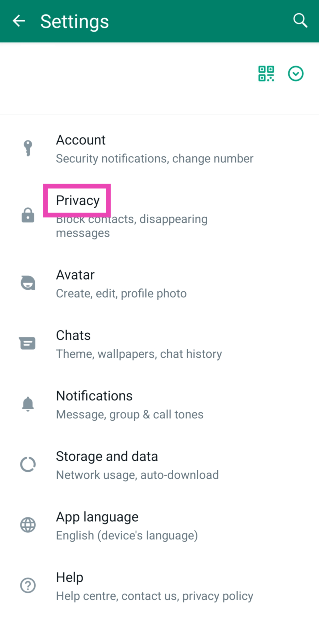 Step 3: Hit Privacy. How to share your WhatsApp Status on Instagram?