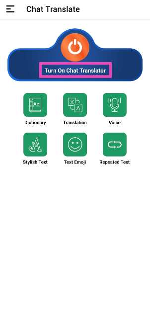 Step 3: Select Turn on Chat Translator.