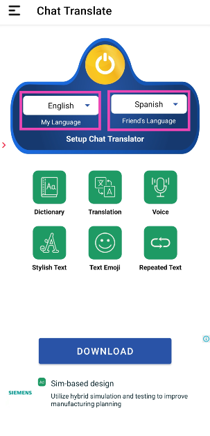 Step 5: Select your language and the language that needs to be translated.