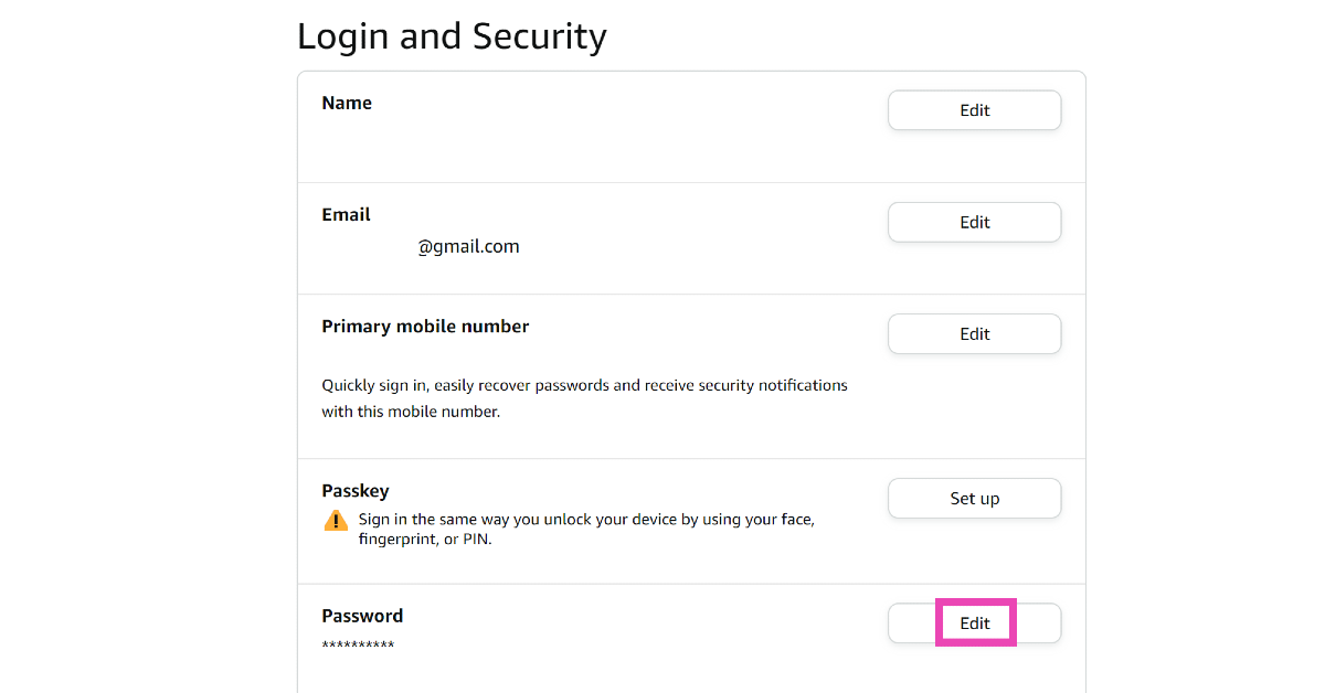 Step 4: Hit Edit next to Password. 7 Easy Ways to Sign Out of Amazon on All Devices (Laptop, PC, Android and iPhone)