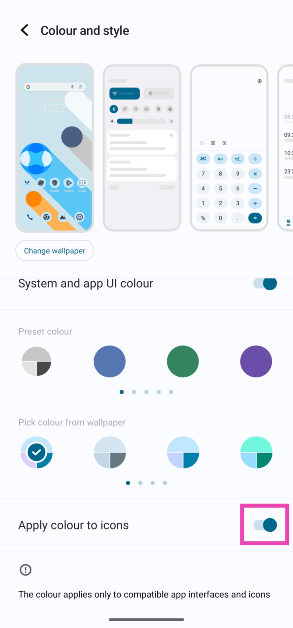 Step 3: Scroll down and turn off the toggle switch for ‘Apply colour to icons’. 9 Easy Methods to Fix Missing App Icons on Android Phones