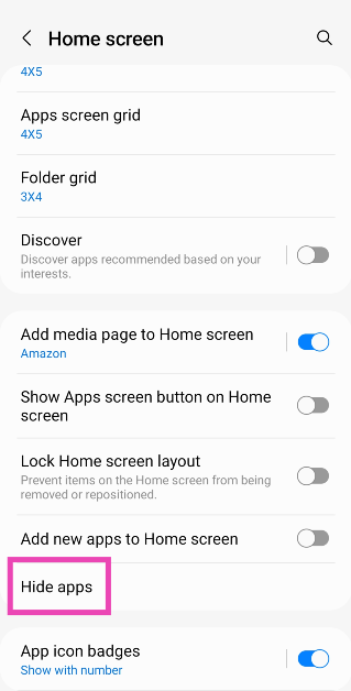 Step 2: Tap on Hide apps.
