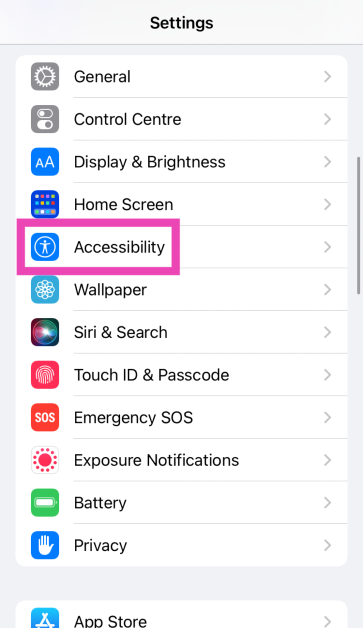 Step 1: Go to Settings and select Accessibility.