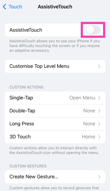 Step 4: Select AssistiveTouch.