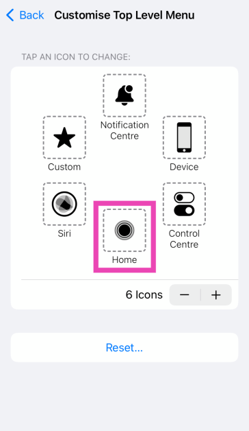 Step 7: Make sure ‘Home’ is an option in the menu. If not, add an icon and assign ‘Home’ as its action. Best 3 Methods to Add Home Button on your iPhone 14 or 15’s Screen (2024) Top 4 ways to mute an iPhone or iPad without using the physical buttons?