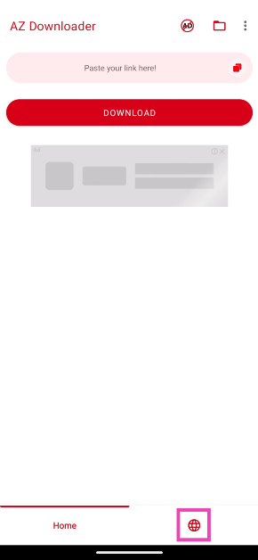 Step 2: Launch the app and switch to the browser tab.