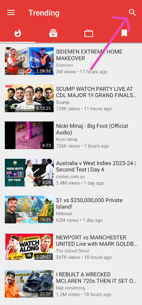 Step 1: Launch Newpipe and search for the video you want to download.