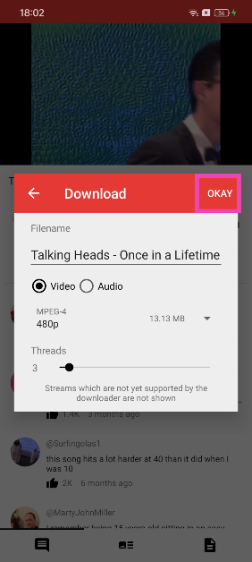 Step 3: Select the resolution and tap on OK.