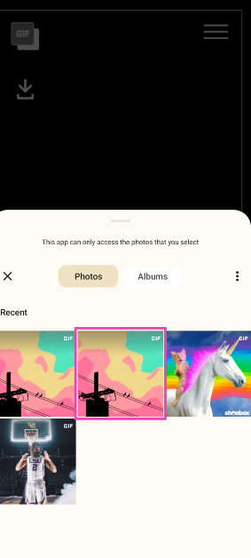 Step 4: Select the GIF from your phone’s gallery.