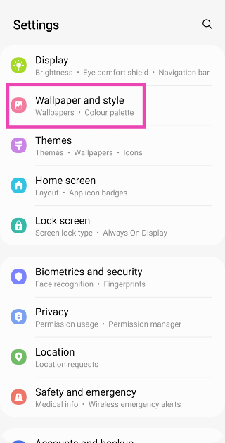 Step 2: Go to Settings and select Wallpaper and style.
