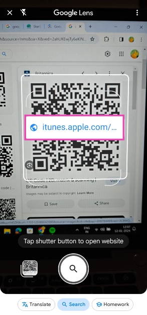 Step 4: Tap the link that pops up on the screen to open it.