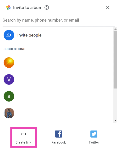 Step 3: Click on Create Link.
