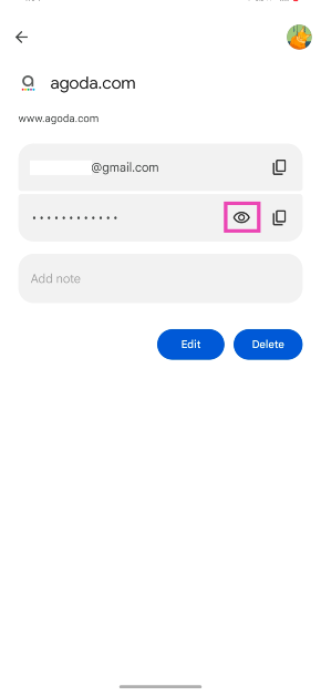 Step 7: Hit the eye icon in the password field to view it. You can also delete or change the password on this page.
