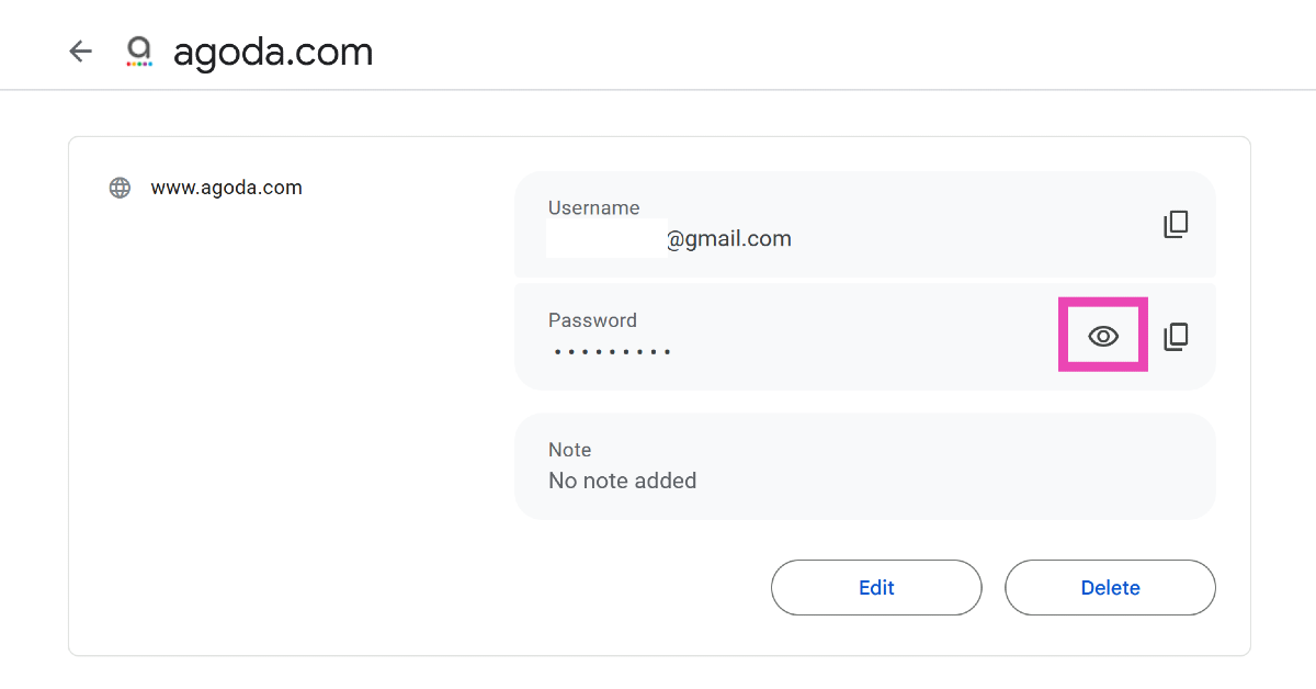Step 5: Hit the eye icon in the password field to view it. You can also copy it to the clipboard.