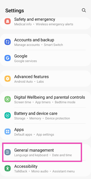Step 1: Go to Settings and select General management. App updates stuck on pending? Try these 7 fixes