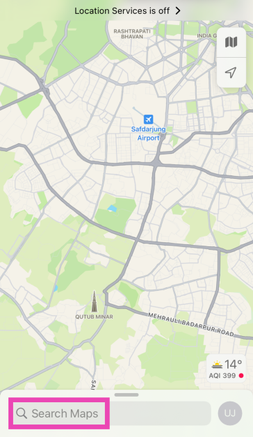 Step 2: Tap on Search Maps.