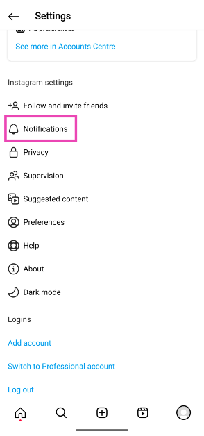 Step 4: Select Notifications.