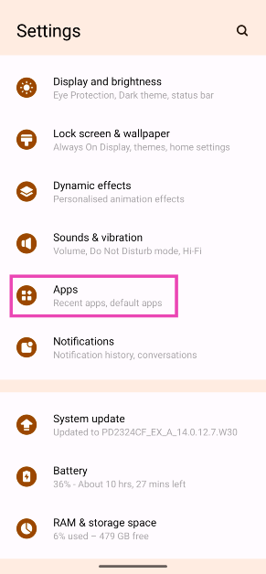 Step 1: Go to Settings and select Apps.