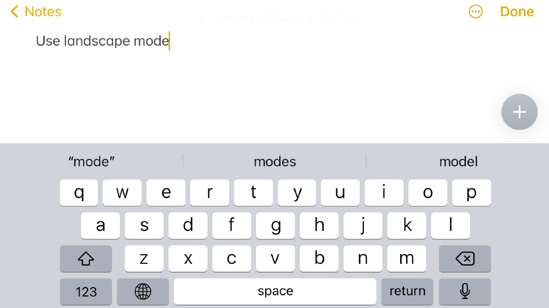 Switch to Landscape Mode