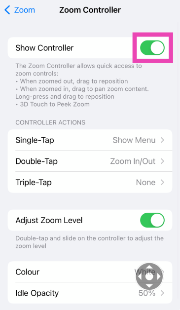 Step 4: Scroll down and select Zoom Controller.