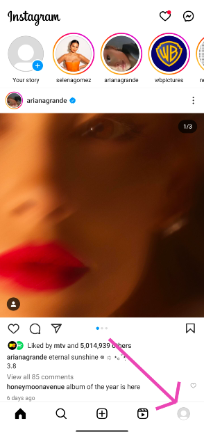 Step 2: Tap your profile icon at the bottom right corner of the screen. block vs restrict instagram